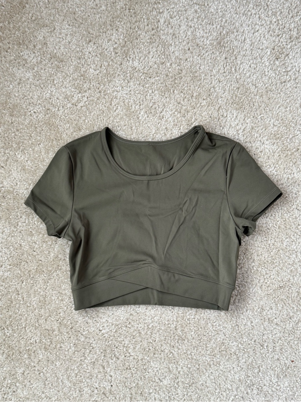 🔹 Halara Cropped Athletic Top Size Small Green - Picture 4 of 5